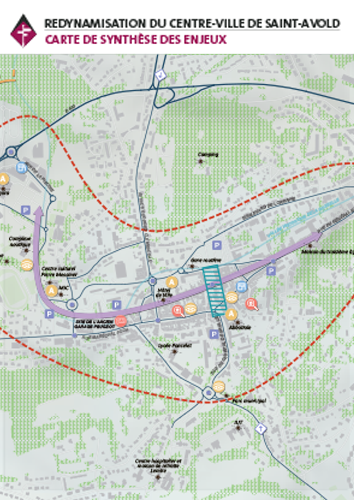 SAINT-AVOLD : UNE CARTE POUR REPÉRER LES ENJEUX DE REDYNAMISATION DU CENTRE-VILLE