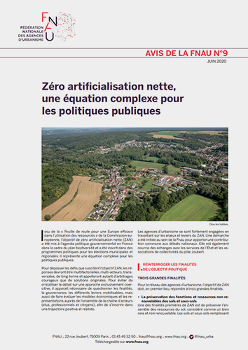 ZÉRO ARTIFICIALISATION NETTE : QUELS LEVIERS MOBILISABLES ? 20 PROPOSITIONS CONCRÈTES DES AGENCES D’URBANISME